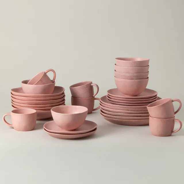 costa-nova-livia-geschirrset-30-teilig-mauve-rosa-mit-becher image 1
